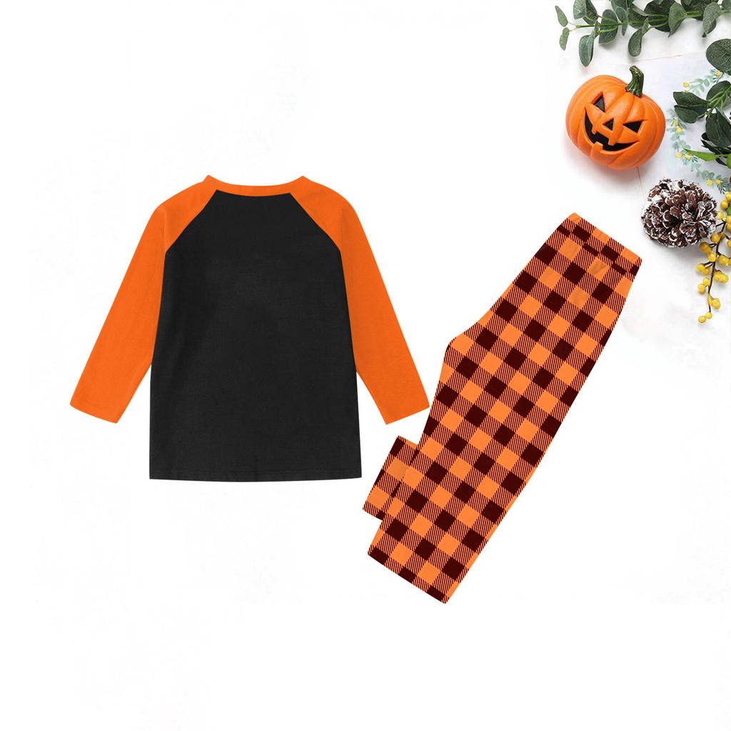 Halloween Tag Drucke Familie Passend Langarm Tops+Hosen Set Familie Passende Sets