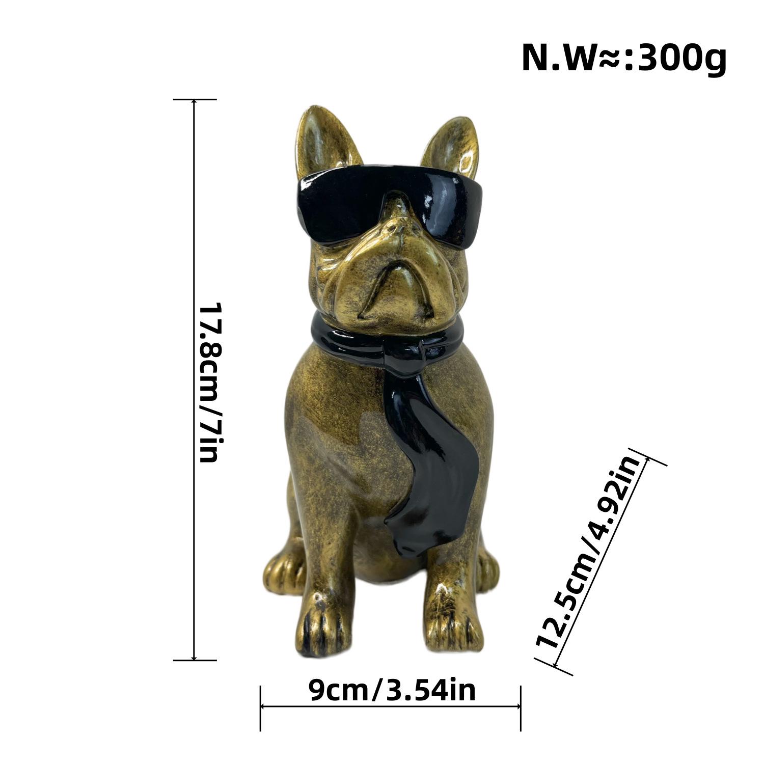 

Современная минималистичная фигурка собаки: Дизайн очков с лентой, Высококачественное изделие из смолы для декора дома бронзовый