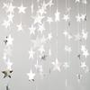 4M 7cm Shining Star Paper Drop Garland Banner Gold Silver Bunting Banner For Baby Shower Kids Room Wedding Hanging Decoration