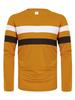 Plus Size Men's Color Block Crew Neck Long Sleeve Base Layer Pullover for Autumn & Winter