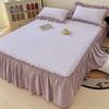 3pcs Bedding Simple Flower Bed Skirt With Pillowcases Wedding Bedspread Bed Sheet Mattress Cover Full Twin Queen King Bedsheets