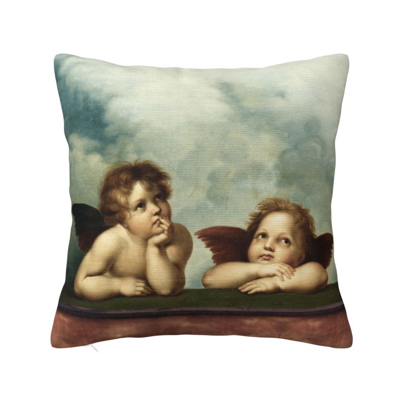 Aesthetic Renaissance Angel Cushion Cover Boucher Rococo Art Soft Nordic Pillow Decor Home
