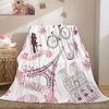 Eiffel Tower Flannel Throw Blanket Paris French Romantic Theme Blanket for Sofa Bed Car Travel Gift Lightweight Warm Super Soft
