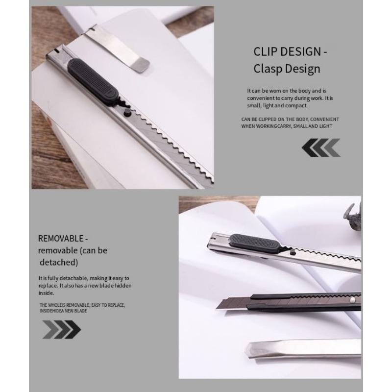 1PC Small Stainless Steel Utility Knife Portable Detachable Office Supply Metal Paper Knife Student Stationery Hand Tool Knife