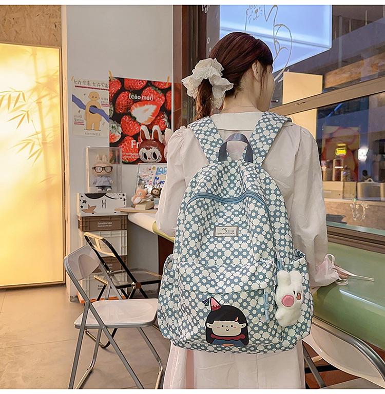New Cute Cartoon Printed Student Backpack: Lightweight, Durable, Large Capacity Shoulder Bag for Casual Travel & School
