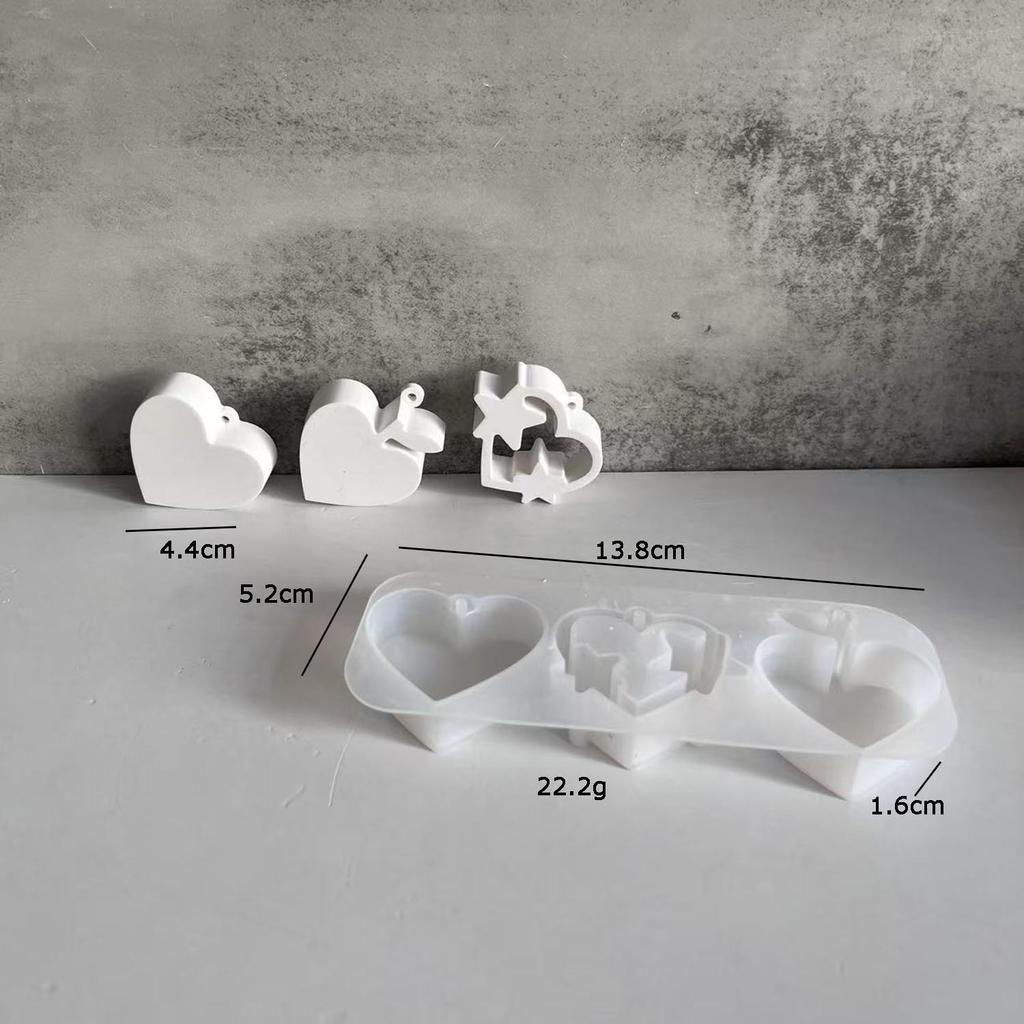 Heart Shaped Key Pattern Ornaments Silicone Mold Keychain Plaster Mold Plaster Drip Decoration Molds