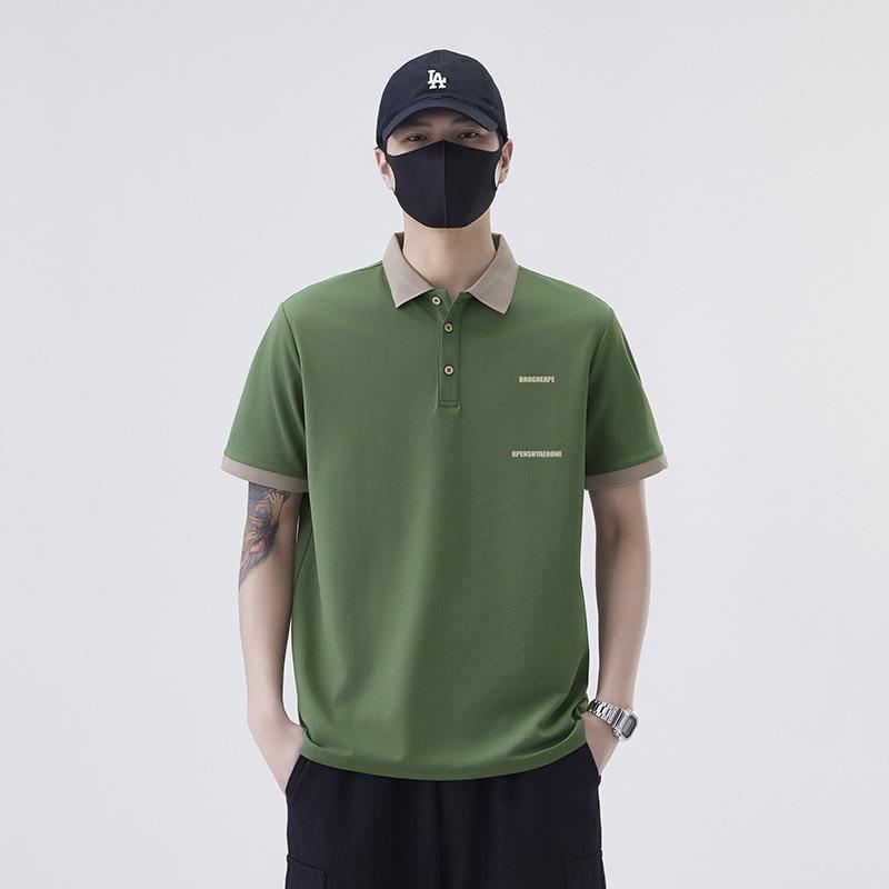 Latest Summer T-shirt Relaxed Fit Lapel Short-sleeved POLO Top T-shirt