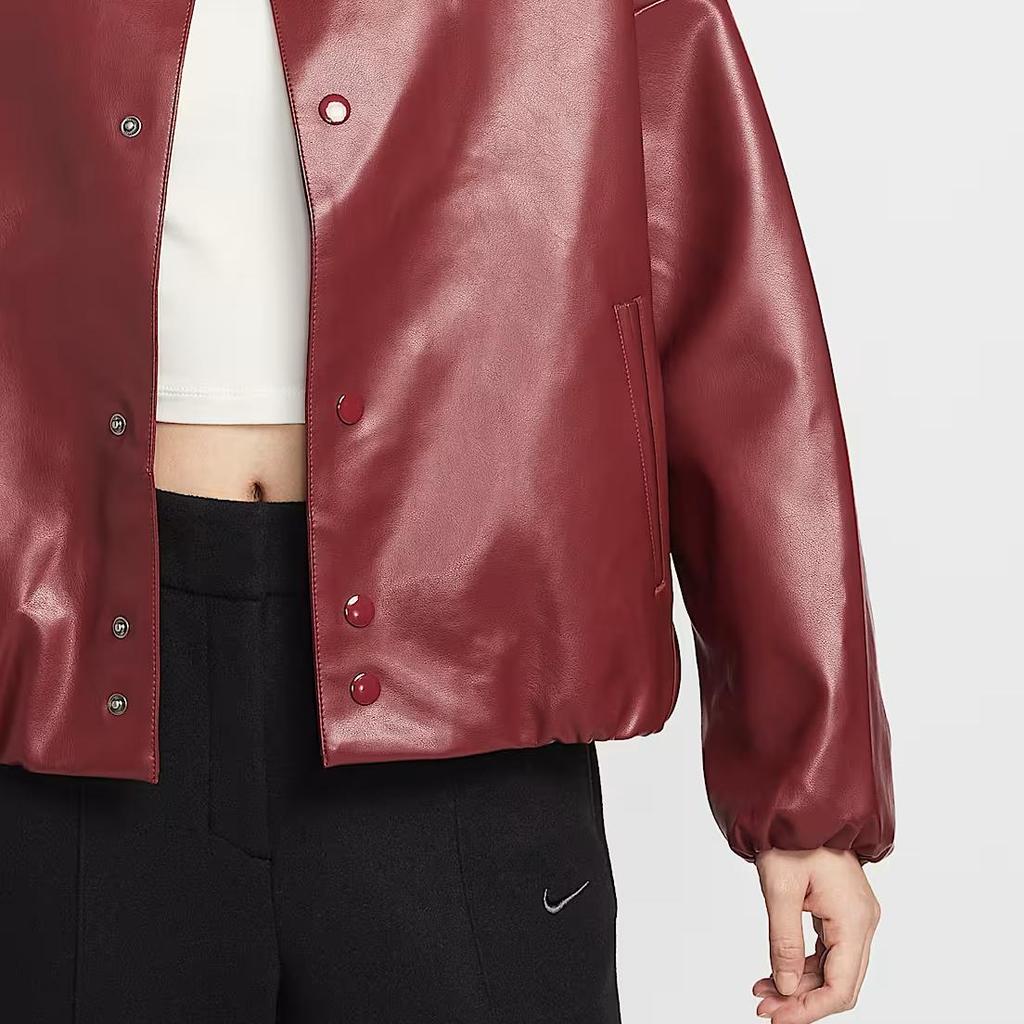 Nike Sportbekleidung Oversized Coach Bequem Einfarbig Einfache Jacke Damenjacken Team-Rot IO0477-677