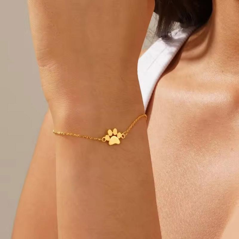 Pulseira Elegante Patas de Pet Simbolizando Amor e Companheirismo Acessório para Uso Diário em Decoração Multicolorida