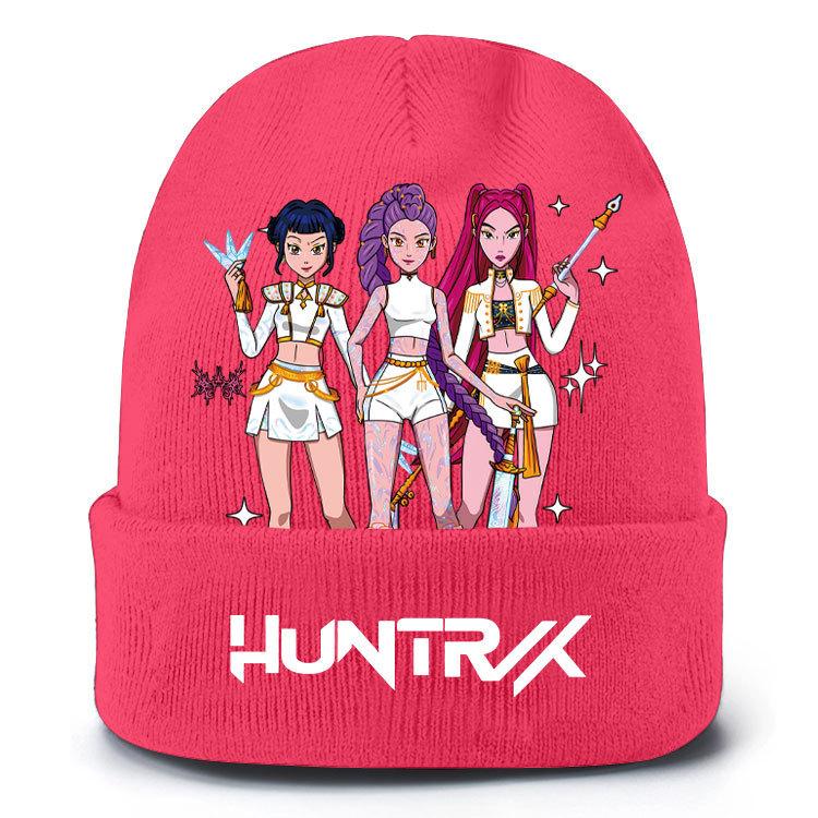 Kinder Jungen Mädchen Dämonenjäger Rumi Zoey Mira Derpy Bedruckte Strickmütze Faden Samtmütze Herbst Winter Warme Strickmütze