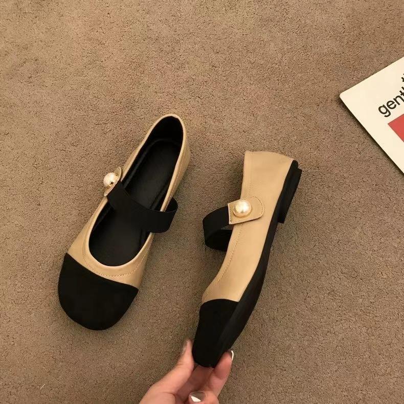 

весна 2025 одно слово с женскими туфлями Мэри Джейн маленький толстый каблук квадратный носок мелкий вырез одинарные туфли 40 хаки