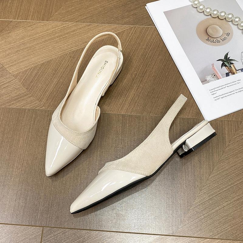 Fashion New Cover Toe Women Sandals Fashion Slip On Singbacks Shoes Eelgant Outdoor Low Heel Sandalias Shoes
