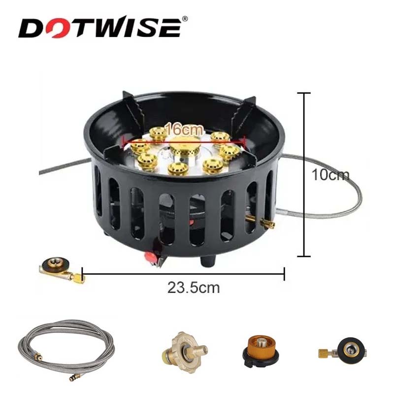 21000W 9-Core Camping Stove High-Power Gas Burner Strong Fire Power Portable Tourist Burner Windproof Stove Burner for Outdoor 9 core