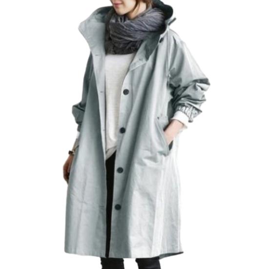 Women's Trench Hoodie Jacket Oversized Windbreaker Jacket Coat Long Sleeve Cotton Loose Fit Fall