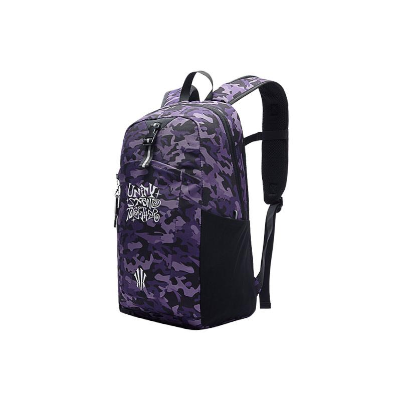 New Anta Irving Series PU Backpack Regular Unisex Camouflage Purple 192511153D-5