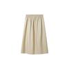 Fila White Simple Solid Color Mid Waist Casual Long Skirt Women Skirts F11W633303FGY