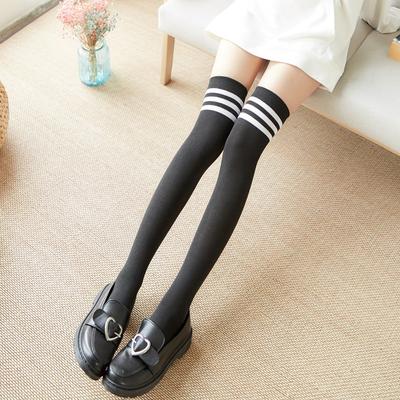 Harajuku Socks Women'S Long Socks Korean Knee Socks Two Bars Striped Medium Tube Socks Student Japanese Skateboard Football Socks Women