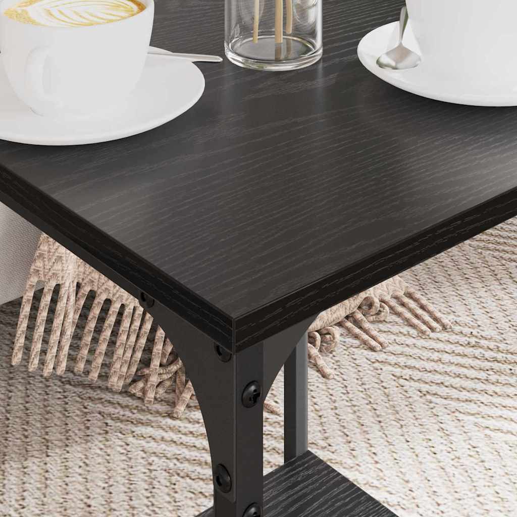 Coffee Table Black Oak Look 40 X 40 X 55 Cm Engineered Wood