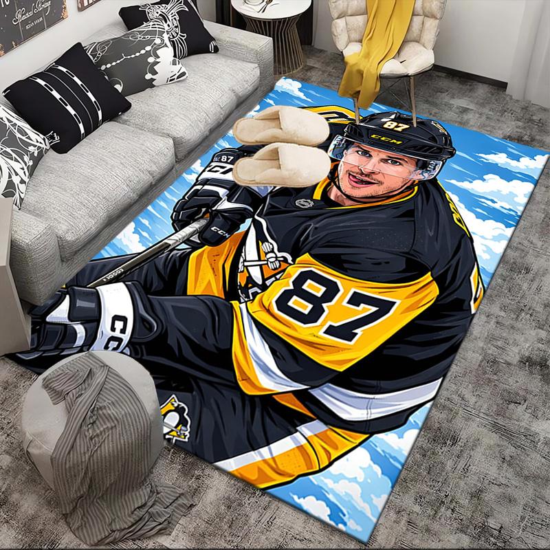 Pittsburgh Hockey Player Crosby Area Rug Suitable for Indoor And Outdoor,Carpets for Homes, Offices, Living Rooms,Home Decor,Christmas Gift