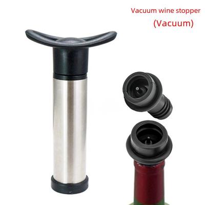 Pompe à vin à vide en acier inoxydable et noir avec bouchon en silicone
