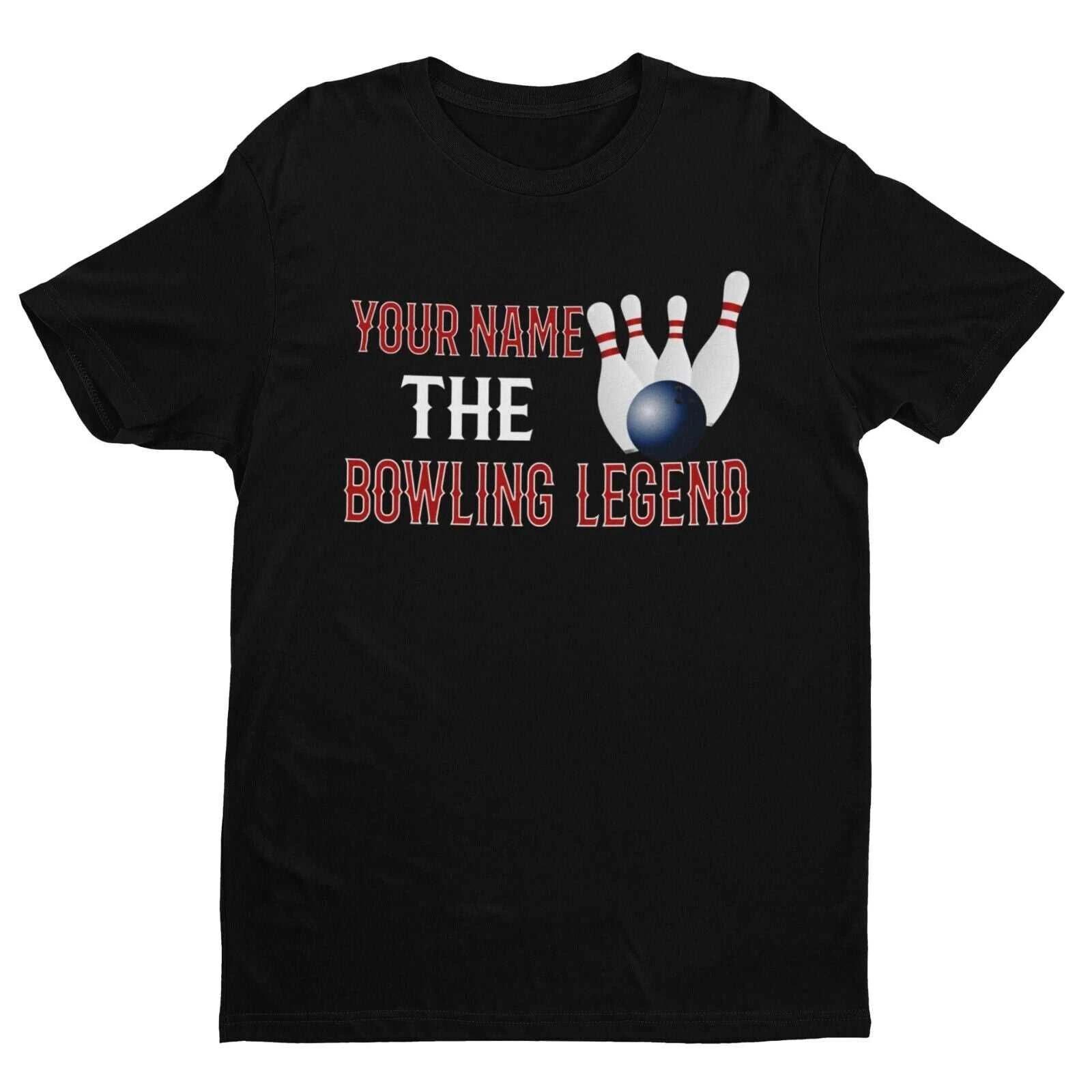 Personalised Ten-Pin Bowling T-Shirt – Custom Name Funny Gift for Bowlers 4XL
