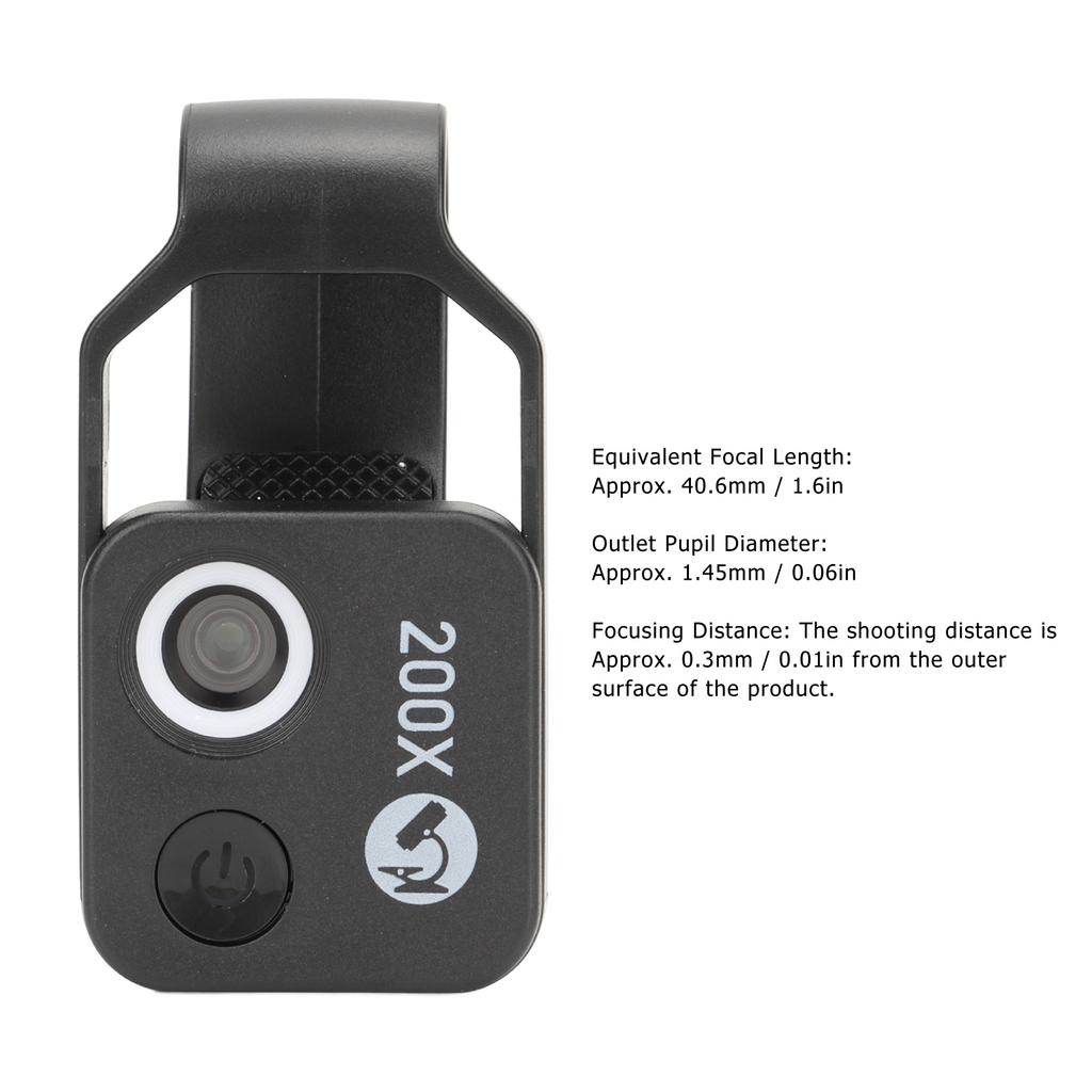 200X Phone   ket Microscope Clip Design Phone Microscope with LED Light CPL for Jadestone Metal