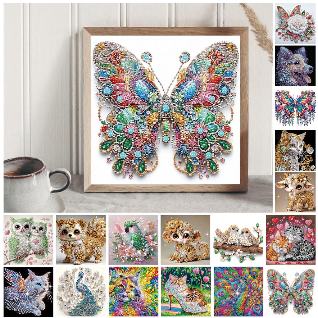 Animal Special Shaped 5D DIY Partial Drill Diamond Art Kit for Adults Beginners Home Decor Diamonds Dots Gem Art Kits 30x30cm