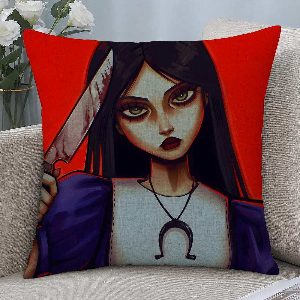 Game Alice Madness Returns Cushion Cover Cushion Covers Natural Linen Breathable Sofa Bedroom Decor Pillowcase