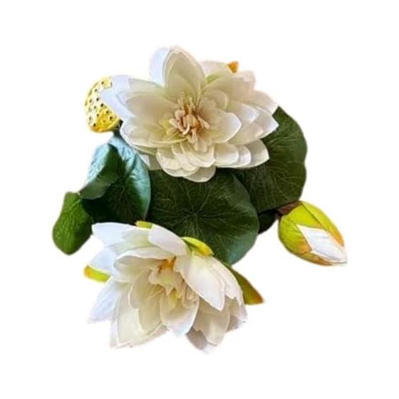 Q-FLA Artificial Flower Water Lily Bush WH White Arrangement Material FJA-20