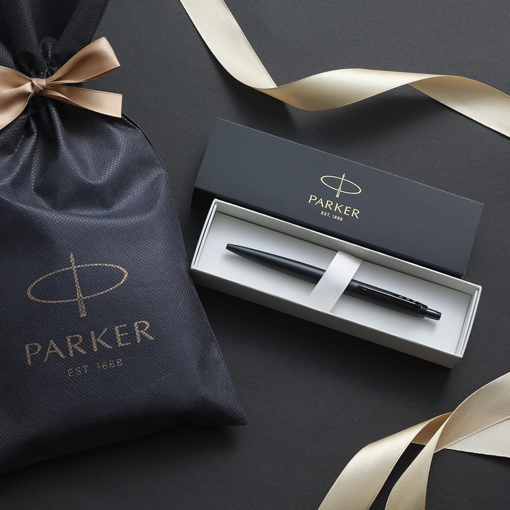 PARKER 2122657ZV3 Parker Ballpoint Pen, Jotter XL, Black BT, Medium, Oily Brand, Wrapping Bag, Gi...