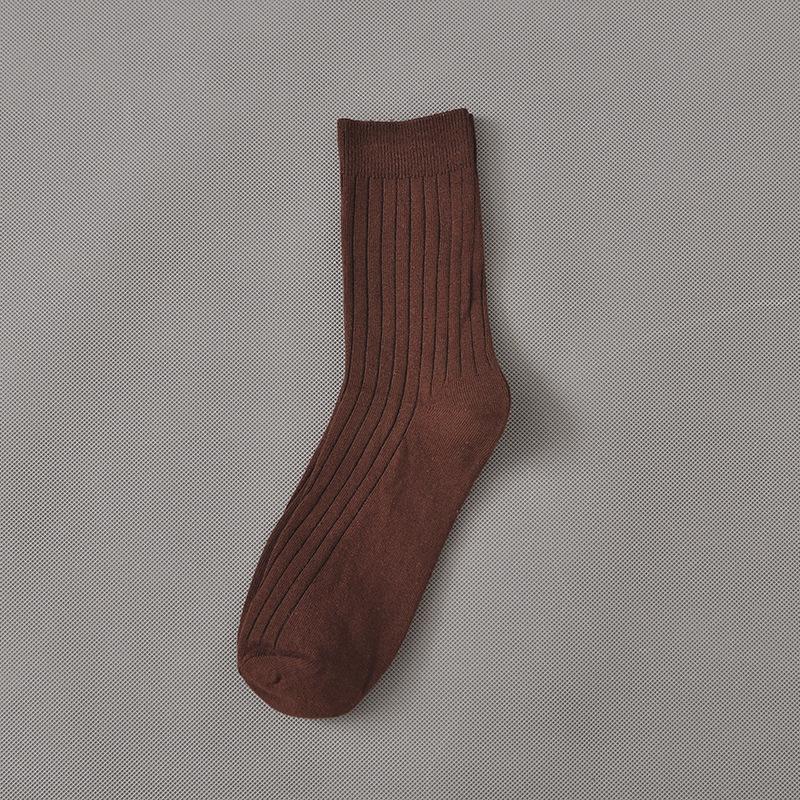 Men's Autumn and Winter Commercial Solid Color Cotton Tube Socks