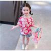 Summer Girls Cute Cartoon Rabbit Print Round Neck Short Sleeve T Shirt