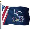 Live Love Dance Patriotic American Flag Outdoor Decoration Banner Single-sided Printing