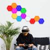 A03F-Hexagon LED Light Remote DIY Geometry Hex Light Touch Sensitive RGB Colorful Wall-Mounted Panels For Bedroom Living Room