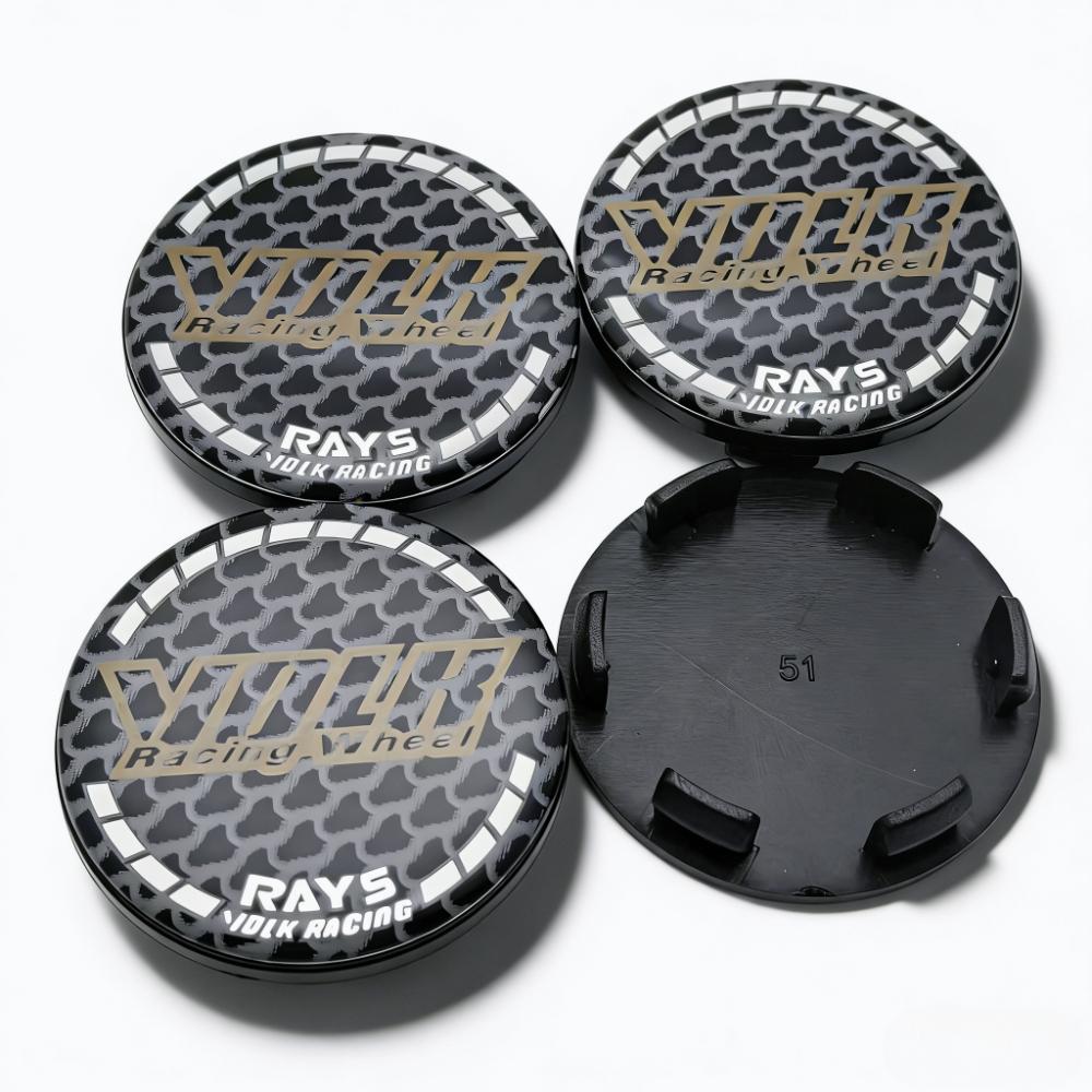 

4pcs 51mm Carbon Fibre Volk Rays Logo Emblem Car Wheel Center Caps Wheel Hubcap Rim Hub Center Dust Cover Badge Car Accessrories Volk Rays Badge&4pcs Wheel Caps