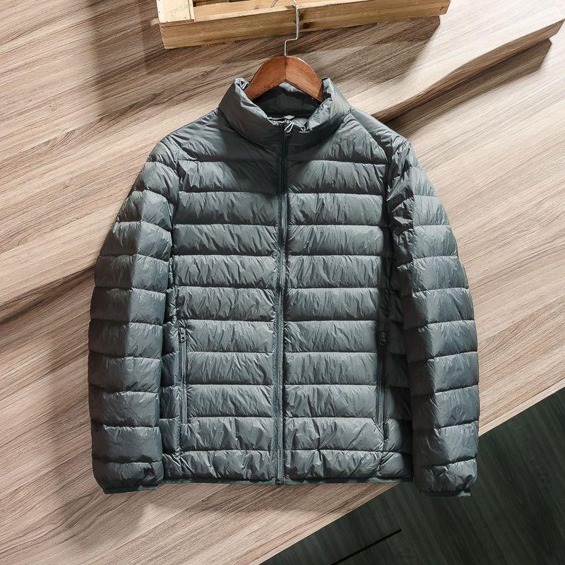 Giacca Leggera in Piuma da Uomo - Calda, Collo Alto, Giacca Invernale con Cappuccio Casual e Versatile