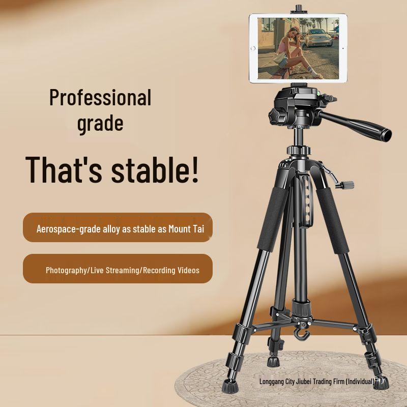 Multi-Angle Floor Stand with Dual Phone Clips for Live Streaming and Outdoor Use