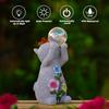 Goodeco Solar Cat Garden Statue - Outdoor Cat Decor with Solar Butterfly & Succulent Flowers LED Lights for Cat Lovers and Garden Enthusiasts - Ideal