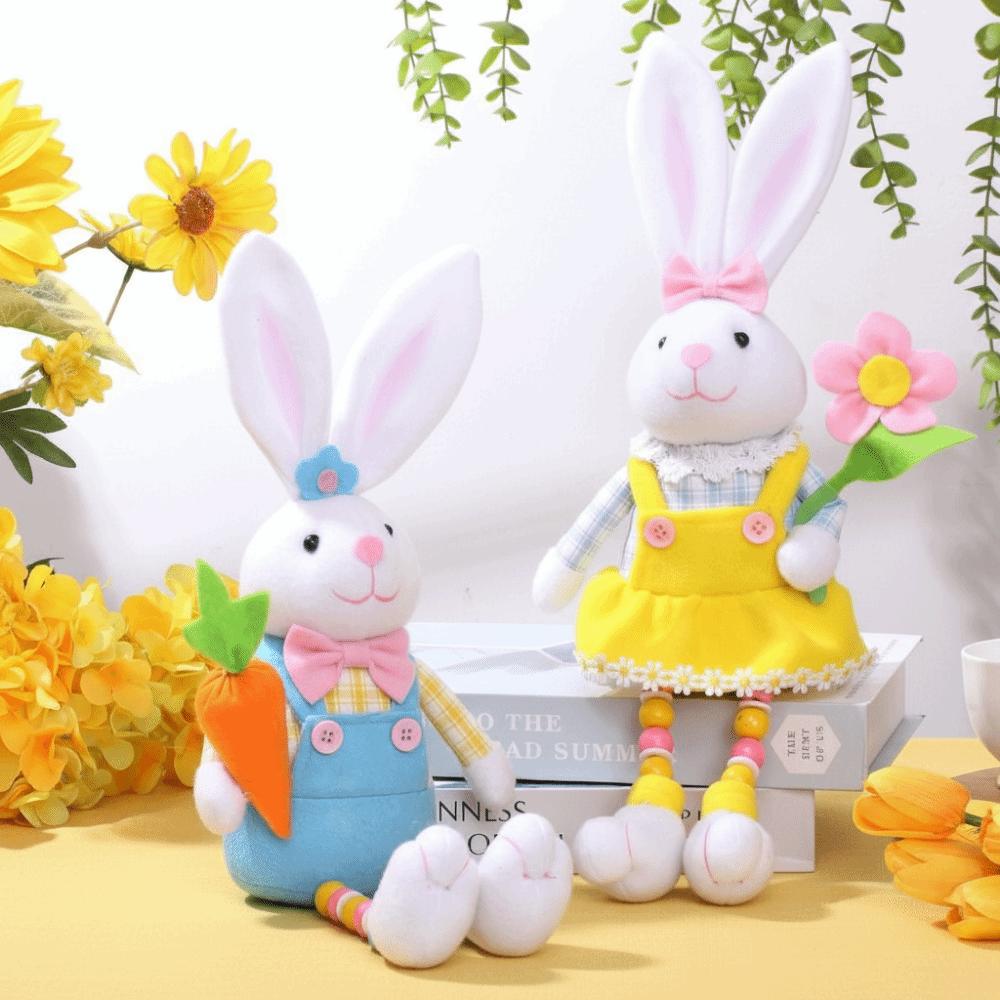Realistická ozdoba Velikonoční králíci Plyšové postavičky Stojící panenky Králíci držící ředkvičku Držící květiny Panenky králíčků