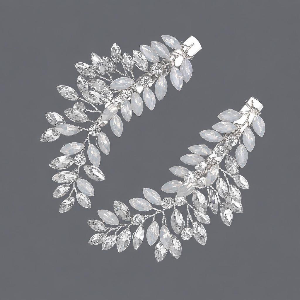 Handmade Flower Hair Clip with Alloy, Pearl and Drip Oil - Bridal Wedding Headwear Accessory