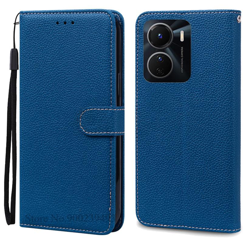 

Чохол для Vivo Y16 Чохли VivoY16 TPU Чорний Силіконовий Чохол-гаманець для Vivo Y16 V2204 V2214 Чохол Y 16 4G Протиударний Чохол-книжка For Vivo Y16 темно-синього кольору