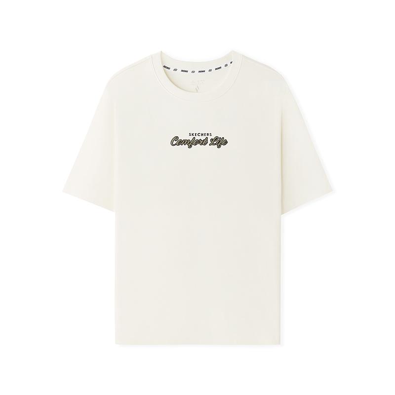 Skechers Antibacterial Round Neck Loose Moisture Wicking Comfortable Casual Sports Knit Short Sleeve T-Shirt Unisex Tops L225U134-0074 XL