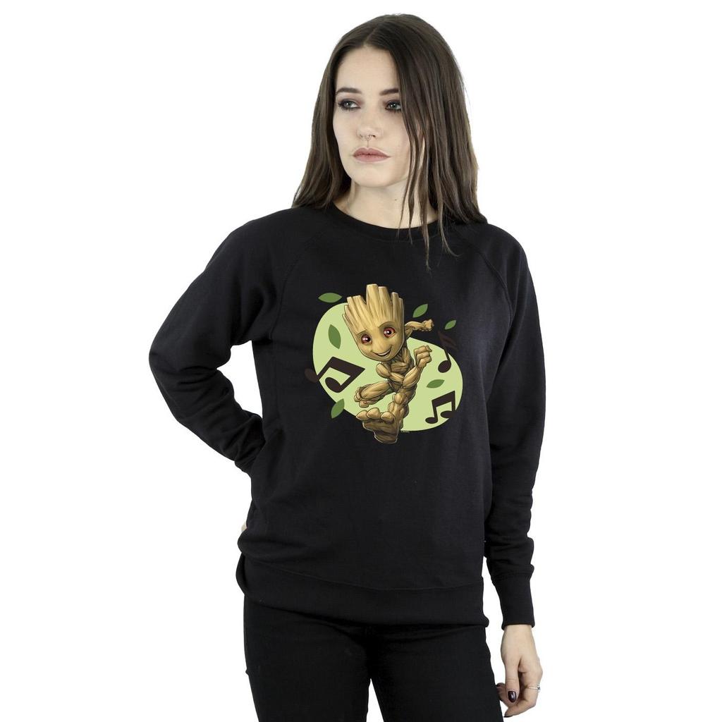 Marvel Womens/Ladies Guardians Of The Galaxy Groot Musical Notes Sweatshirt