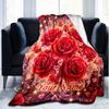 1PC Custom Name Roses Hearts Background flannel blanket versatile,all-season throw suitable for the living room,bedroom,camping,travel,and gift