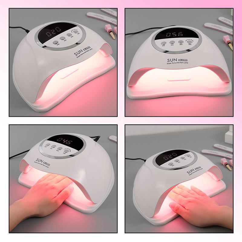 330W SUN X20 MAX UV LED Nail Lamp for Manicure Gel Polish Drying Machine with Large LCD Touch Professional Smart Nail Dryer Tool