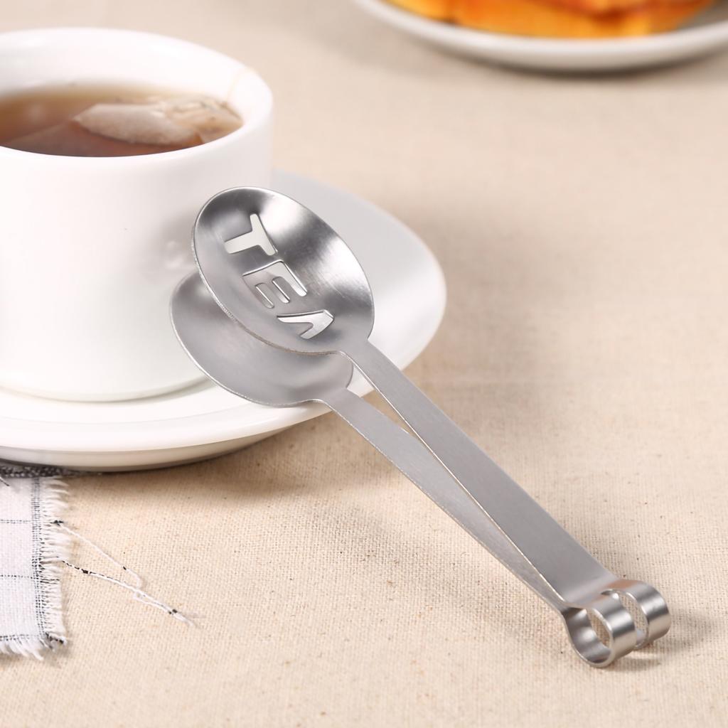 T Bag Squeezer, Stainless Steel Tbag Tongs Strainer Grip for Kitchen Craft Tool, Lightweight and Clip Spoon with Ergonomic Handle, Sy To Store and Sav