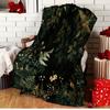 1pc Vintage Dark Forest Floral Print Cozy Blanket - Soft Flannel All-Season Throw for Sofa, Bed, Camping & Travel - Luxury Home