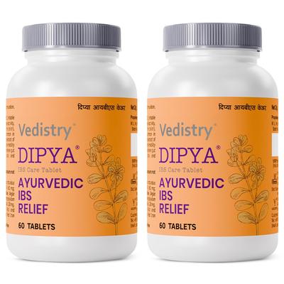 Dipya IBS Care Comprimé Ayurvédique pour le Confort Digestif Soulagement des Ballonnements et des Gaz Santé Intestinale – 60 Comprimés X Lot de 2