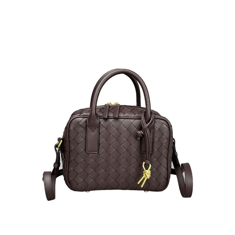 Womens Woven Leather Square Tote Bag Large Capacity Crossbody Shoulder Urban Chic