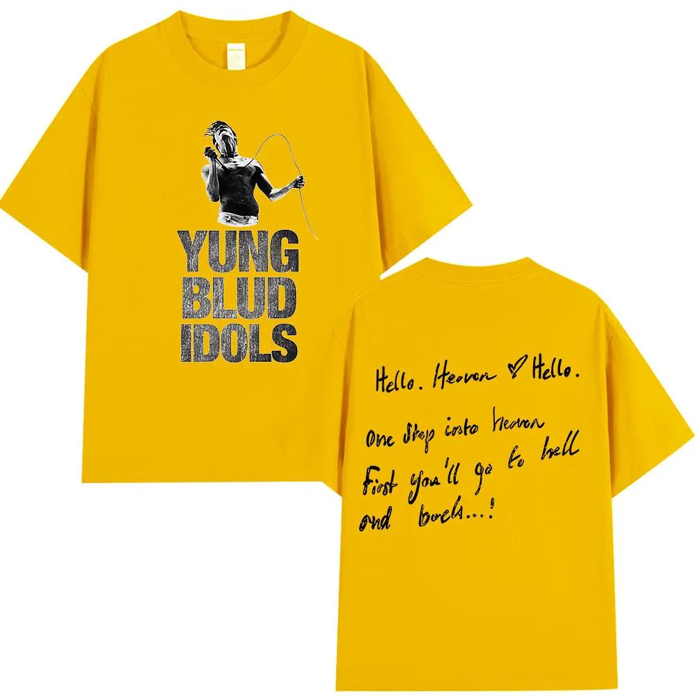 2025 Men's Youngblud Idol Album Tour Pattern Printed 100% Pure Cotton Short-sleeved T-shirt Hip-hop Casual Streetwear